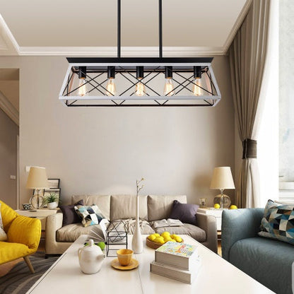 5 Lamps Farmhouse Chandelier Dining Room