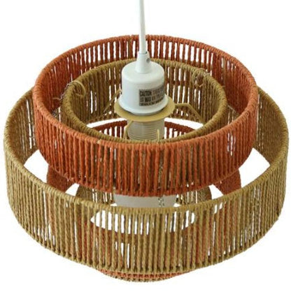 Dorset Pendant Lamp - White And Natural Terracotta