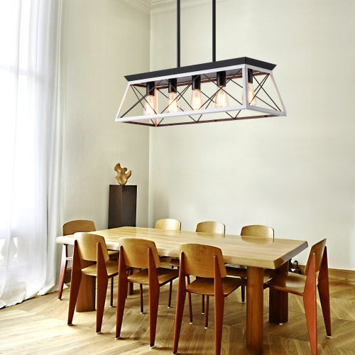 5 Lamps Farmhouse Chandelier Dining Room