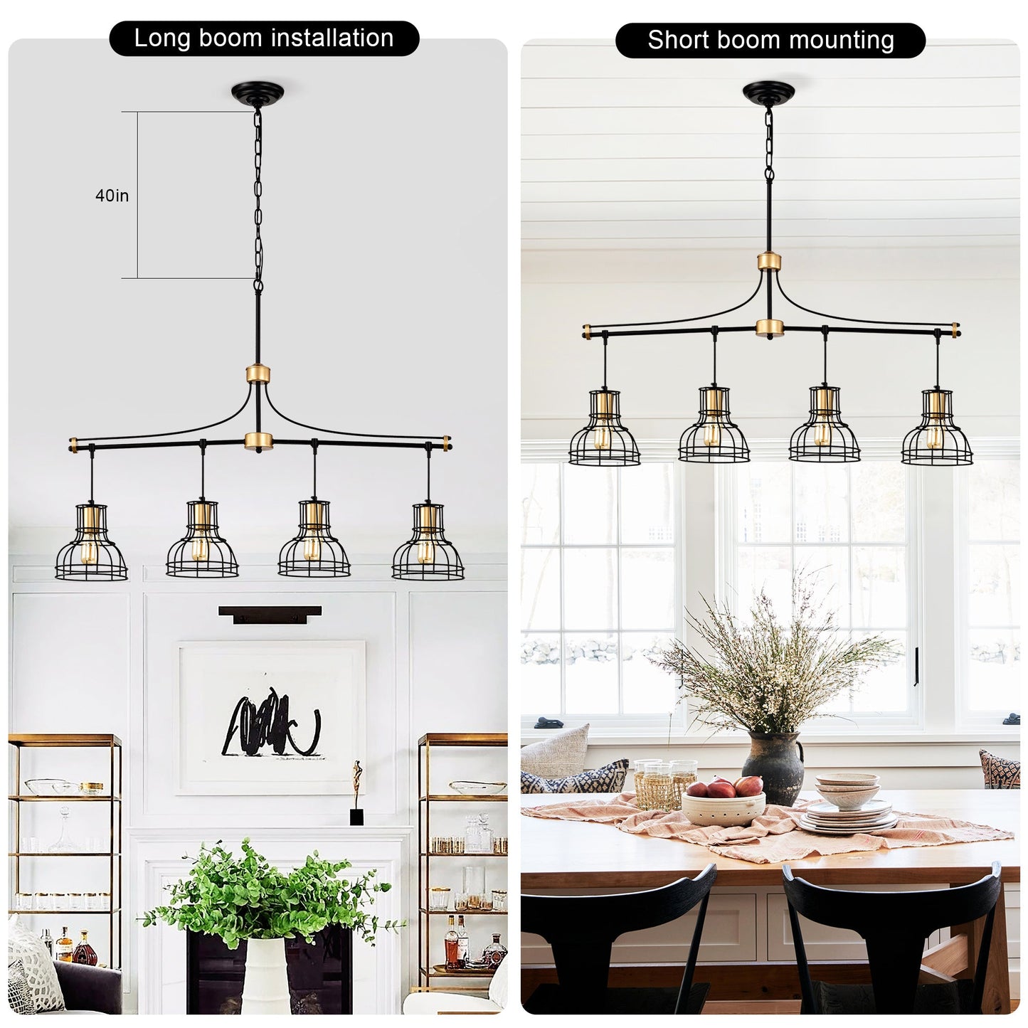 Dining Room Light Fixture Chandelier, 40-Inch