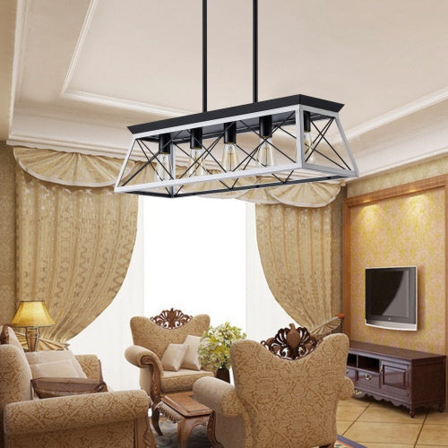 5 Lamps Farmhouse Chandelier Dining Room
